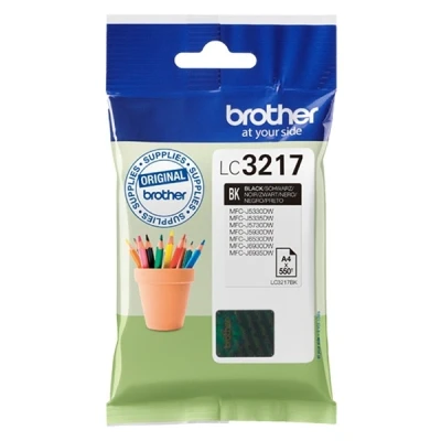 Image of Brother LC 3217BK Inkjet Cartridge, Black, Single Pack, Standard Yield, Includes 1 x Genuine Supplies