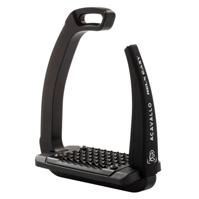 Image of Acavallo Rel X Easy Stirrups, One Size, Total Black, Set of 2