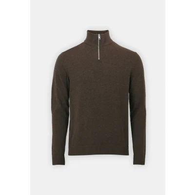Image of Jack &amp; Jones Jjeemil HALF ZIP Jumper, Men&#039;s, Size: Medium, Mulch