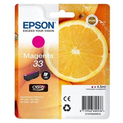 Image of Epson 33 Magenta Oranges, Genuine, Claria Premium Ink, Standard Capacity