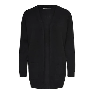Image of ONLY Petite Onllesly OPEN Cardigan Cardigan, Women&#039;s, Size: Medium, Black