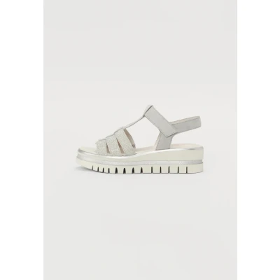 Image of Gabor Platform sandals, Women&#039;s, Size: 8, Lightgrey/silver Suede