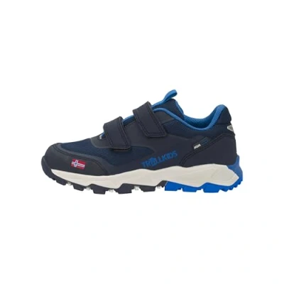 Image of Trollkids KIDS Preikestolen Unisex Hiking shoes for kids, Size: 10K, Navy/medium blue Synthetics/textile