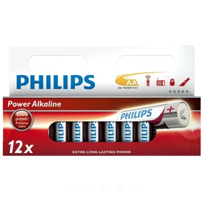 Image of PHILIPS Economy Pack AA Batteries 12 Pieces Alkaline LR6 Shelf Life up to 10 Years