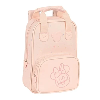 Image of safta Unisex Kids Article Backpack With Handles Minnie Mouse Baby, Multicoloured, M, Casual