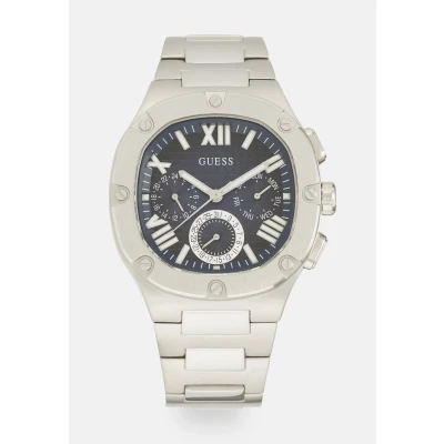 Image of Guess Headline Chronograph watch silvercoloured/blue gradient, Men&#039;s, Size: One Size, Silver coloured/blue gradient