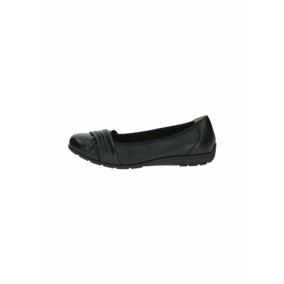 Image of CAPRICE Women&#039;s Comfortable Leather Ballet Flats, Black Deer, 4 UK