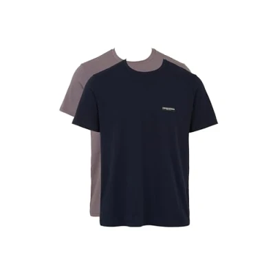 Image of Emporio Armani CREW NECK 2 PACK Undershirt, Men&#039;s, Size: Small, Blue/shark