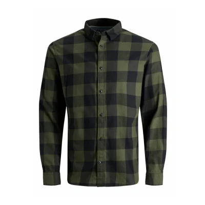 Image of JACK &amp; JONES Mens Twill Shirt Plus Size, Dusty Olive, L