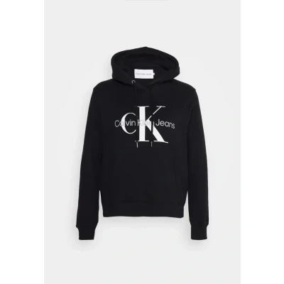 Image of Calvin Klein Jeans CORE Monogram Hoodie Sweatshirt, Women&#039;s, Size: XXS, Black