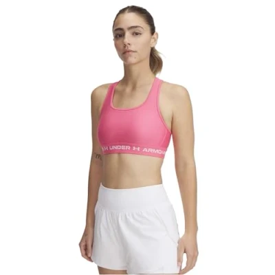 Image of Under Armour Crossback MID BRA Medium support sports bra, Women&#039;s, Size: XXL, Super pink/white
