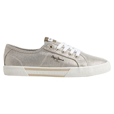 Image of Pepe Jeans Brady Party Trainers, Women&#039;s, Size: 4, Gold Polyester