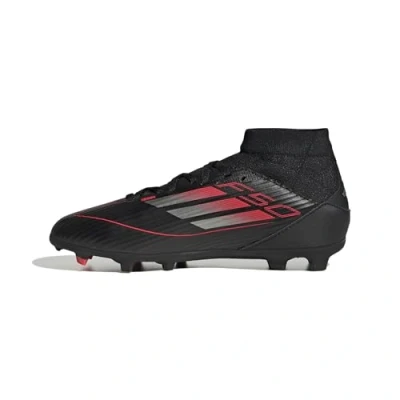 Image of adidas Performance F50 League MID Unisex Moulded stud football boots for kids, Size: 1, Core black/iron met/lucid red Textile/synthetics