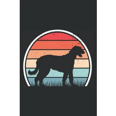 Image of Irischer Wolfshund Notizbuch: Retro Irish Wolfhound Vintage / 6x9 Zoll 120 karierte Seiten