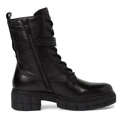 Image of Tamaris Comfort Cowboy/biker ankle boot, Women&#039;s, Size: 6, Black nappa Leather