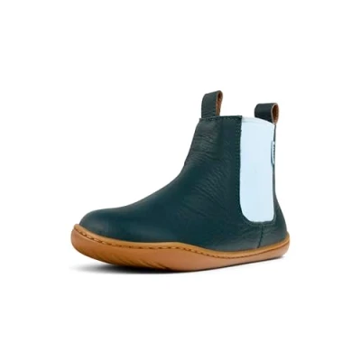 Image of Camper PEU CAMI KIDS Unisex Classic ankle boots for kids, Size: 8.5K, Dark green Leather and textile