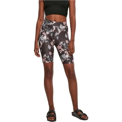 Image of Urban Classics Women&#039;s Ladies Soft AOP Cycle Shorts Yoga, Blacksoftflower, 4XL