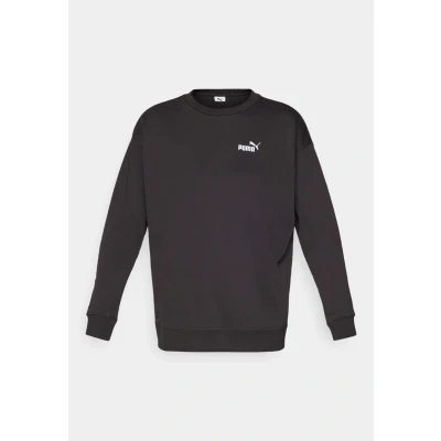 Image of Puma Small LOGO Relaxed CREW Sweatshirt, Women&#039;s, Size: Small, Black