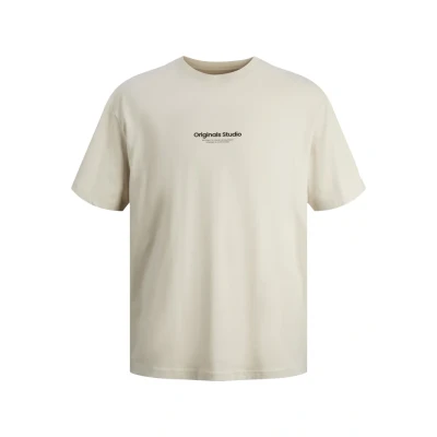 Image of JACK &amp; JONES Men&#039;s Jorvesterbro Tee Ss Crew Neck Noos Polo Shirt, Beige, M