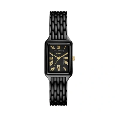 Image of Fossil Raquel Watch for Women, Quartz Three Hand Movement with Stainless Steel Strap, Smokey Black, 23 mm, Bracelet