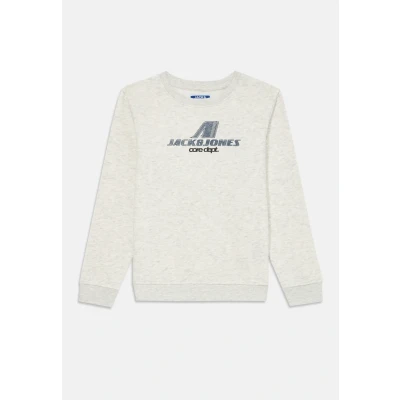 Image of Jack &amp; Jones Junior Jcotier Print CREW NECK Sweatshirt for kids, Size: 6y, White melange