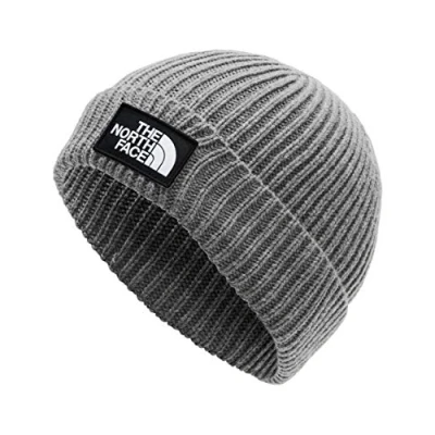 Image of The North Face LOGO BOX Cuffed Beanie Unisex Beanie, Size: One Size, Medium grey heather