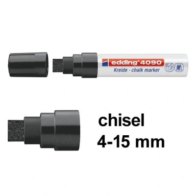 Image of Edding 4090 black chalk marker (4mm 15mm chisel)