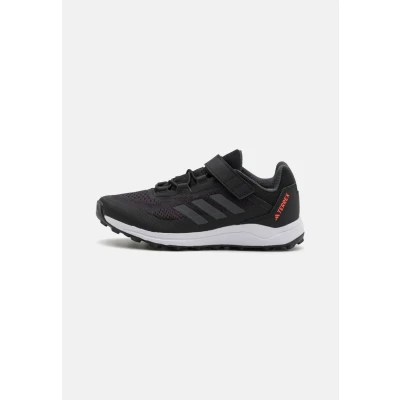 Image of Adidas Terrex Agravic FLOW Unisex Trail running shoes for kids, Size: 2.5, Core black/solid grey/solar red Textile/synthetics