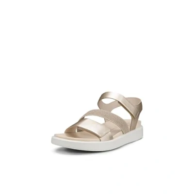 Image of ECCO Flowt W Sandals, Women&#039;s, Size: 6, Pure white/gold Leather and textile