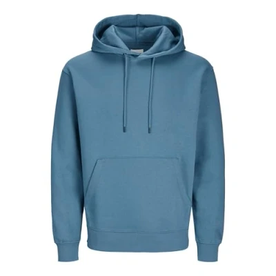 Image of JACK &amp; JONES Male Plain Hoodie, Oceanview, L