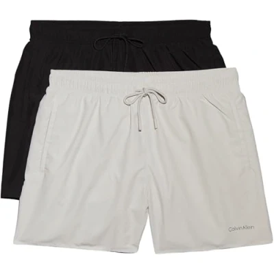 Image of Calvin Klein Swimwear 2 PACK Swimming shorts, Men&#039;s, Size: Large, Black/chalk