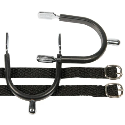 Image of Harry&#039;s Horse Chrome plated spurs / rubber with knob end