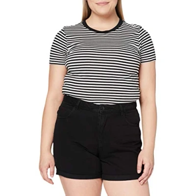 Image of Vero Moda Vmnineteen Loose Shorts Denim shorts, Women&#039;s, Size: Medium, Black