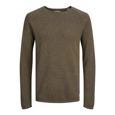 Image of Jack &amp; Jones Jjehill CREW NECK Jumper, Men&#039;s, Size: Small, Canteen