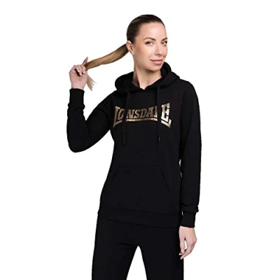 Image of Lonsdale Beauly Hoodie, Women&#039;s, Size: Small, Black gold