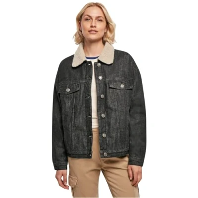 Image of Urban Classics Denim jacket, Women&#039;s, Size: XS, Black washed