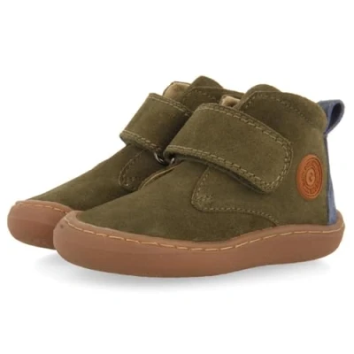 Image of Gioseppo WIRT Barefoot Unisex Classic ankle boots for kids, Size: 6.5K, Kaki Suede