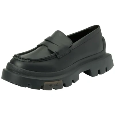 Image of HUGO Fabyan Loafer Slipons, Women&#039;s, Size: 5, Black Leather