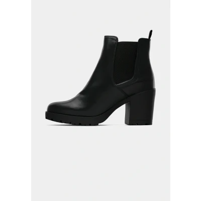 Image of Marco Tozzi Platform ankle boots, Women&#039;s, Size: 4, Black Imitation leather/ textile