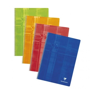 Image of Clairefontaine Ref 8143C Wirebound Notebook (50 Sheets) A4 in Size, Squared Ruling, 90gsm Brushed Vellum Paper, Laminated Card Cover Random Colour