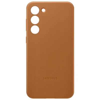 Image of Samsung Leather Back Cover Brown Galaxy S23+