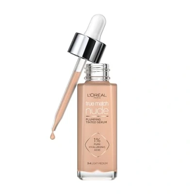 Image of L&#039;Oréal Paris True Match Nude Plumping Tinted Serum (Various Shades) 3 4 Light Medium