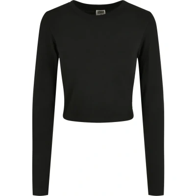 Image of Urban Classics Women&#039;s Ladies Organic Cropped Longsleeve T Shirt, Black, 4XL