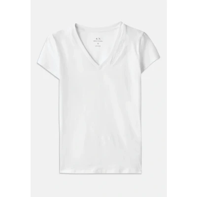 Image of Armani Exchange Basic Tshirt, Women&#039;s, Size: Medium, Optic white