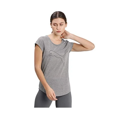 Image of Puma Performance CAT TEE Sports Tshirt, Women&#039;s, Size: Small, Medium gray heather