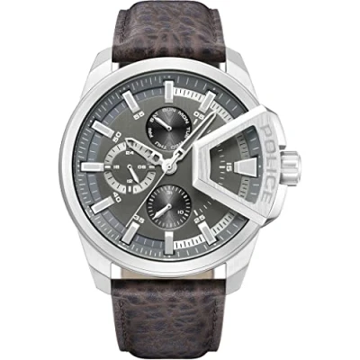 Image of Police Men&#039;s Analogue Watch Underlined with High Quality Leather Strap, Silver brown, standard size, Strap.