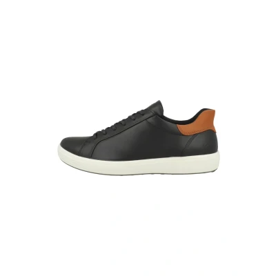 Image of ECCO SOFT Sneaker Trainers, Men&#039;s, Size: 9, Black cognac Leather
