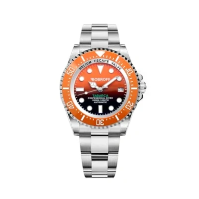 Image of Bobroff Tabarca Men&#039;s Automatic Diver Professional Watch, 1000 m, orange, 44 mm, Helium Valve BF0004BN, 44MM, Bracelet