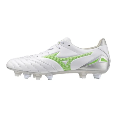 Image of Mizuno MORELIA NEO IV PRO MIX Football Shoes White/neon green/cool gray 3c Women/Men Size 7,5