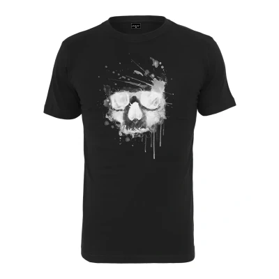Image of Mister Tee Men&#039;s Waterpaint Skull T Shirt, Black, XS
